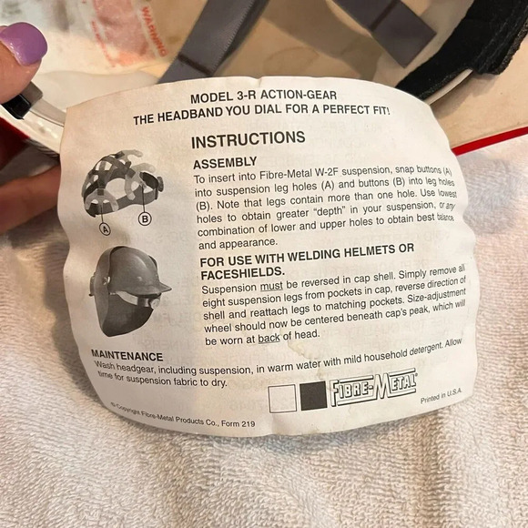 Fibre Metal Men Blue Red 3-R Action Gear Hard Hat Eagle USA Flag Graphic - Picture 8 of 9